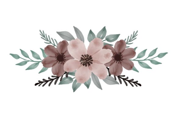 Brown Watercolor Floral Frame: Rustic Illustrations
