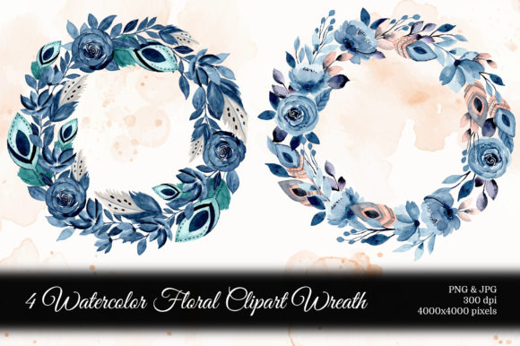 Digital Clipart Floral Watercolor Part.8 and Illustrations