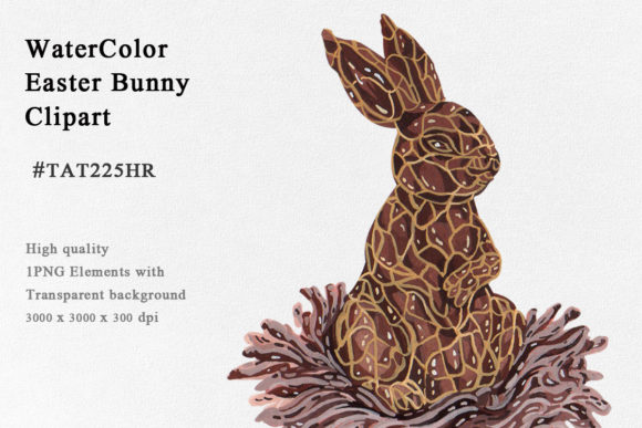 Easter Bunny Watercolor Clipart and Illustrations