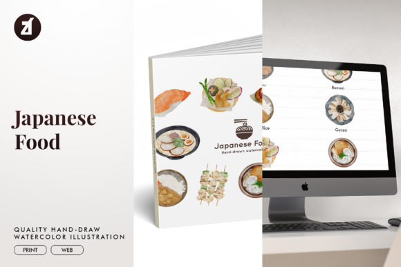 Japanese Food Watercolor Illustration