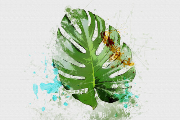 Leaf Watercolor Digital Paper and Illustrations