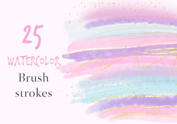 Pastel Watercolor Brush Strokes Clipart and Illustrations