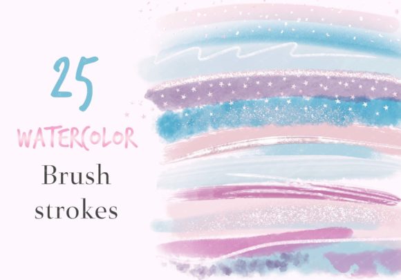 Pastel Watercolor BrushStrokes Clip Art and Illustrations