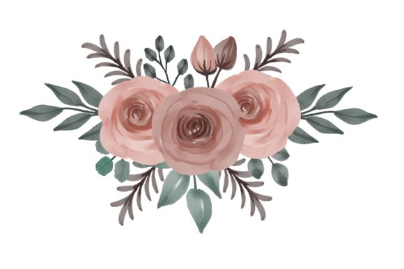 Peach Roses Watercolor Frame: Illustrations for Sellers