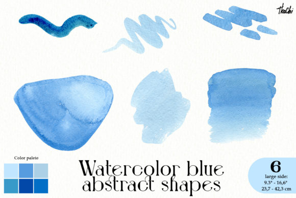 Review: Blue Abstract Shape Watercolor Clipart for Embroidery