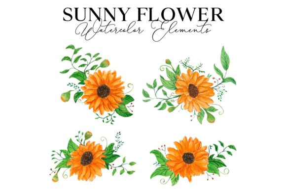 Sunny Flower Watercolor Illustration