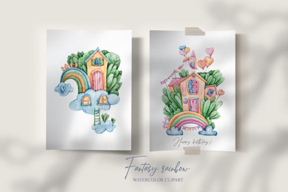 Watercolor Baby Shower Rainbow Clipart