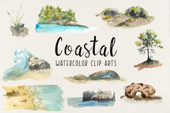 Watercolor Coastal Illustrations