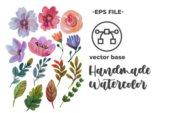 Watercolor Flower Vector Bundle Set