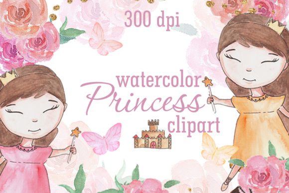 Watercolor Princess Illustration and Illustrations