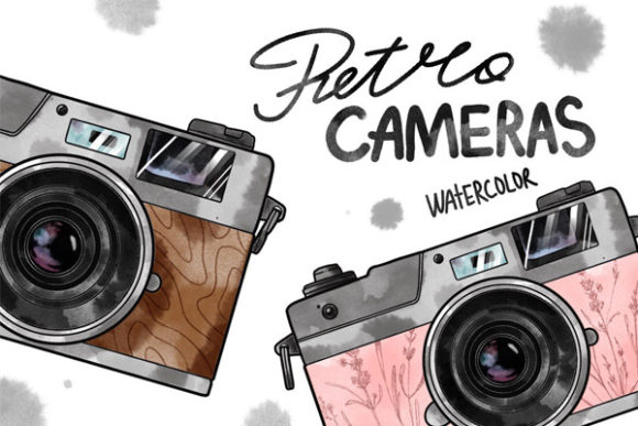 Watercolor Retro Photo Camera Illustrations Review