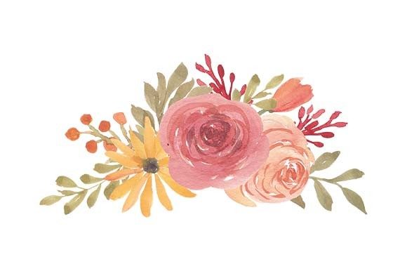 Watercolor Rose Floral Arrangement Paint and Illustrations
