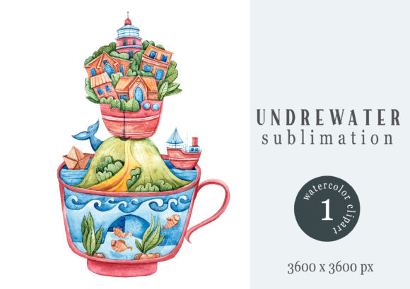 Watercolor Whale Tail: Ocean Illustrations for Sellers